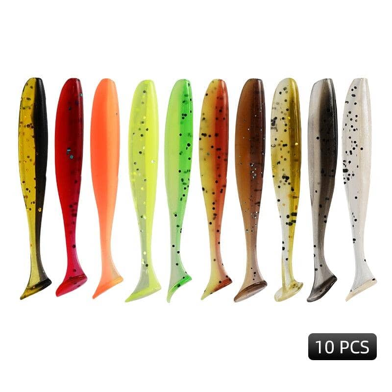 Kit 10 Isca Artificial de pesca Macias Silicone Medidas 50mm/65mm/75mm/100mm Promoção 0 lojaidealgolden SET 1 50mm 10pcs 