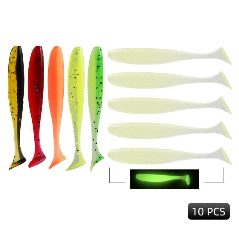 Kit 10 Isca Artificial de pesca Macias Silicone Medidas 50mm/65mm/75mm/100mm Promoção 0 lojaidealgolden SET 2 50mm 10pcs 